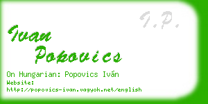 ivan popovics business card