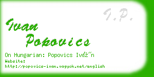 ivan popovics business card